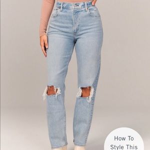 Abercrombie & Fitch Curve Love 90s Ultra High Rise Straight Jeans